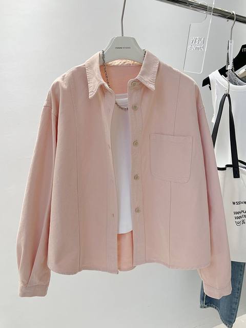 Hong Kong wind salt system short shirt female long sleeves spring autumn new loose versatile jacket casual leisure jacket jacket