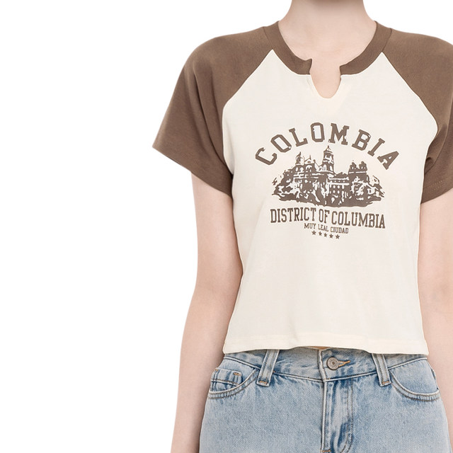BM raglan T-shirt women's short-sleeved slim hot girl style top trendy ...