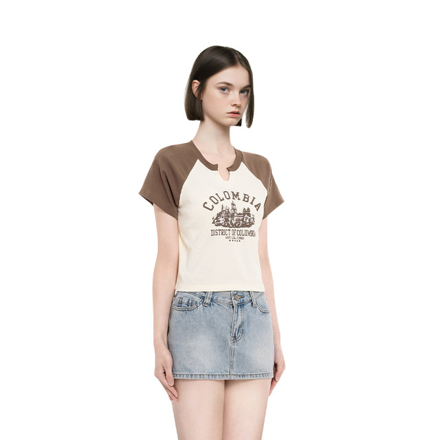 BM raglan T-shirt women's short-sleeved slim hot girl style top trendy ...