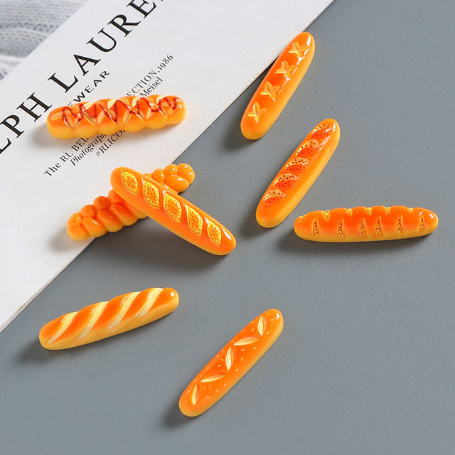 Baguette bread simulated food play desktop mini kitchen cream glue DIY handmade jewelry resin accessories small ornaments