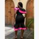 European and American large -size shoulder -back exposed ruffled border banquet parties fishtail skirt women's Sexy Party Dress