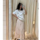 Brandy BM new apricot pink sweet long skirt BM lace -up skirt hanging sense cake skirt nadia skirt