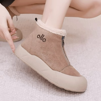 2025 Winter New Old Beijing Cotton Boots Women's Plus Velvet Warm High Top Snow Boots Casual Non-Slip Soft Soled Mom Shoes