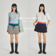 Basicshensen lazy casual low waist splicing short skirt for women spring solid color versatile A-line short skirt