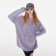 Guukahero Purple Lazy Wind Soft Speaker Women Women's Winter Thicked Hooded Consecutive Jacket Knitting Sweatper