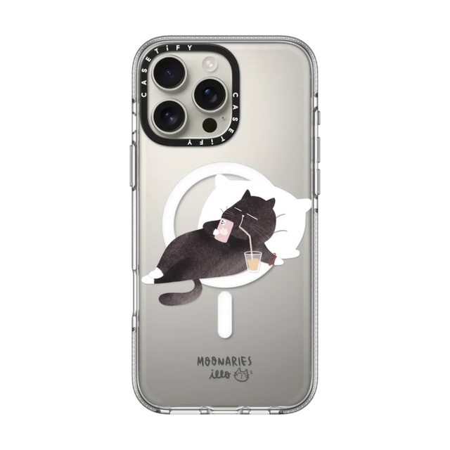 Spot Casetify Cat after get off work. Cats are applicable to Apple iPhone16 Pro Max phone case 15/14/13 Magnetic played 12 niche cartoon cute protective set tide
