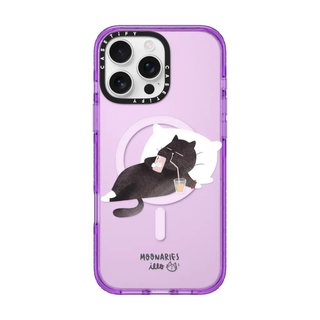 Spot Casetify Cat after get off work. Cats are applicable to Apple iPhone16 Pro Max phone case 15/14/13 Magnetic played 12 niche cartoon cute protective set tide
