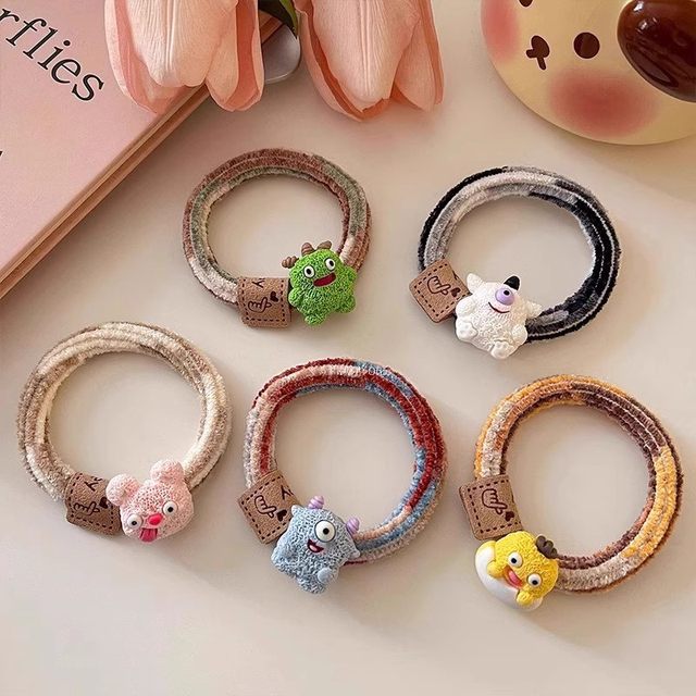 Creative headband 2025 new Japanese style rubber band for hair adult good-looking autumn and winter hair band niche leather label hair rope