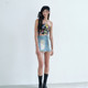 COLIY GIRL retro low waist denim miniskirt for women in summer hot girl looking slim and small a-line hip short skirt
