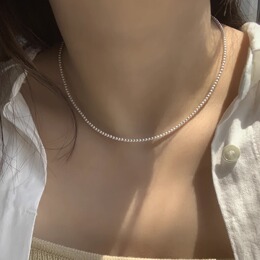 Guptuase Round freshwater pearl necklace millet beads french collarbone chain baby pearl valentine day girlfriend