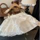 Lace fluffy cake short skirt for women in autumn new large size fat mm high waist slim small A-line gauze skirt
