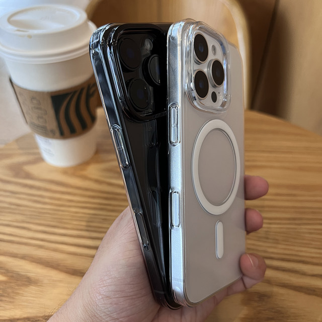 Not easy to yellow transparent hard case suitable for Apple 16 promax magnetic phone case camera buttons all-inclusive iPhone 15 promax protective case 17 simple high definition MagSafe ultra-thin