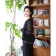 Fengzhu high-end black lace spliced ​​round neck long-sleeved shirt 2025 spring and summer new women's chiffon shirt top