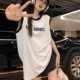 Sleeveless pure cotton T-shirt for women in summer mid-length style for outerwear with suspenders with loose age-reducing hot girls vest top
