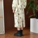 PATAVINITY printed elastic waist skirt for women in spring and autumn style, versatile, fresh and age-reducing elegant mid-length skirt
