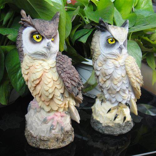 Simulated owl resin ornaments, guarding succulents and anti-bird artifacts, home accessories, gardening potted plants and landscaping