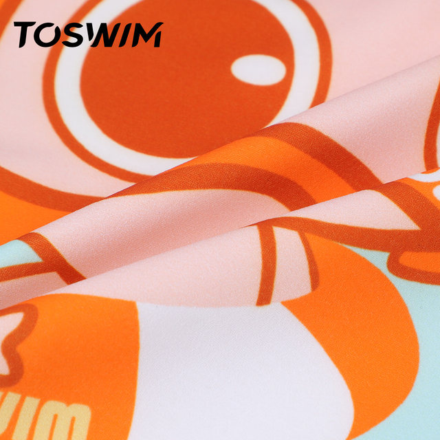 TOSWIM Children's Swallow Swiming Swiming Swing up sunscreen Small, Middle Girl Boy Baby Baby Short -sleeved Speed ​​Dry Swimsuit Swimwear
