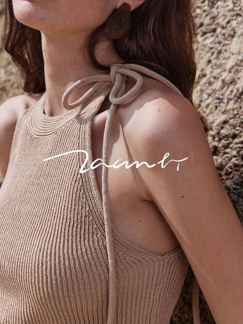 Zaanli Temporarily Away 24 Spring/Summer Celebrity Style Lightweight Wool Blend Strap Halter Knitted Vest