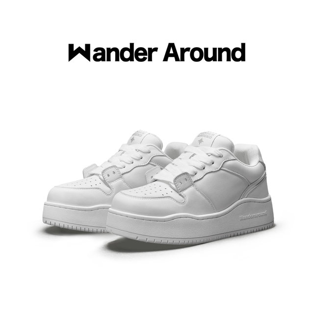 Wander Around thick-soled high-rise shoes casual white shoes for men ...