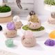 Natural crystal balls, small bean ornaments, office desktop, work, cute creative desktop, make money, small ornaments