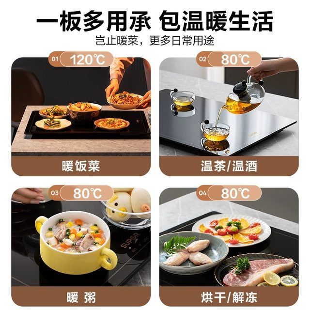 Supor warm chopping board, hot dish insulation board, multi-functional household dining table meal heating electric heating plate, adjustable temperature and constant temperature