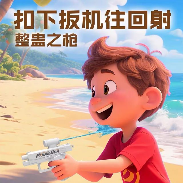 He Chenguang's water gun double-sided reverse water-enhancing prank water gun two-way water spray toys weird water gun props