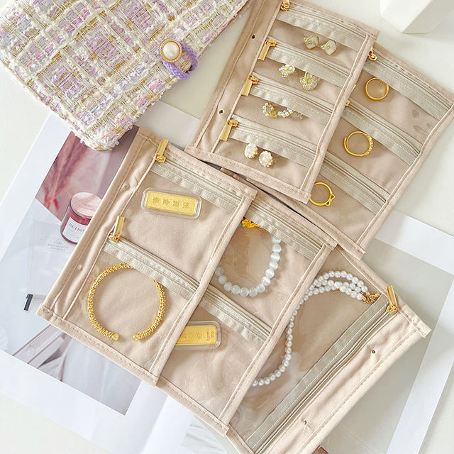 Xiaoxiang style gold jewelry storage book portable jewelry storage bag Sifeng same jewelry storage bag