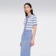 OVV2024 spring and summer new women's navy striped POLO collar knitted short-sleeved dress