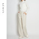 KEMAN casual pants for women in autumn and winter high-waisted straight trousers to make them look slimming 2024 new white thickened pants