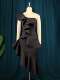 European and American large -size shoulder -length celebrities Wind ruffled border birthday banquet evening dress Sexy party dresses
