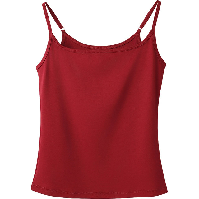 Burgundy Modal Cotton Sling Vest Women's Underwear 2025 New Year's Thin Sleeveless Base Shirt Top