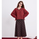 betu Baitu New Year atmosphere pullover sweater 2024 new style new year red thick sweater for women
