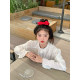 Fan Wenwen Lily Holiday French lace lace flared sleeve shirt for women in summer sweet stand collar white top