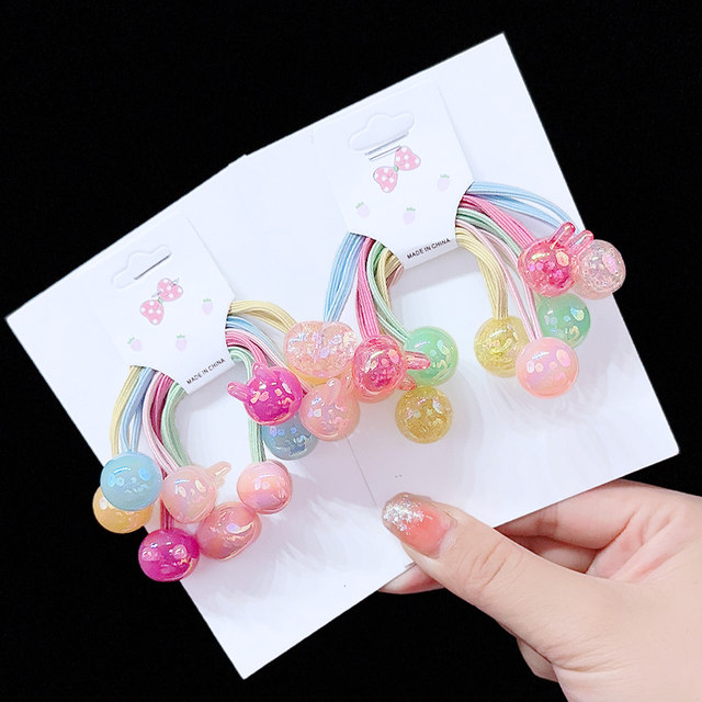 Children's winding hair rope, candy-colored hair rope, baby hair ring, rubber band, girl's colorful beads, princess hair braid hair accessories