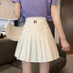Large size TB pleated skirt A-line short skirt for women in summer black and white gray fat mm slim college style anti-exposure skirt