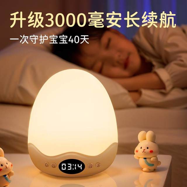
LED remote control night light rechargeable confinement special breastfeeding eye protection pat mother and baby night table lamp 2025 new style