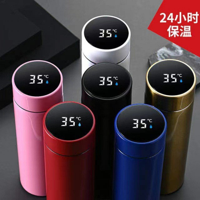 Smart thermos cup tea cup temperature measurement 304 material double-layer thermos cup car cup simple