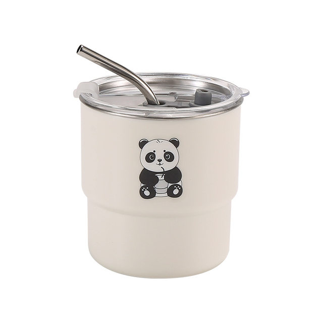 304 stainless steel coffee cup cartoon mug student portable straw water cup high appearance