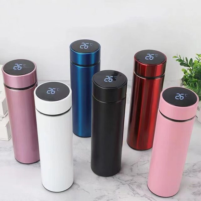 Smart thermos cup tea cup temperature measurement 304 material double-layer thermos cup car cup simple