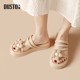 Dadong thick-soled flower slippers for women in summer wear fashionable 2025 new style with skirt sandals flat ladies sandals