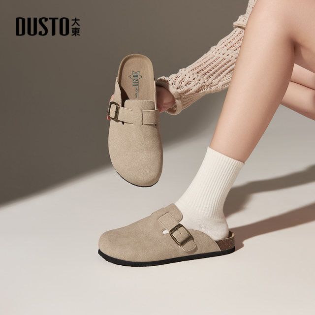 Dadong Baotou Slippers for women wearing 2025 new summer super hot thick-soled Birkenstock shoes half-slippers and one foot lazy shoes