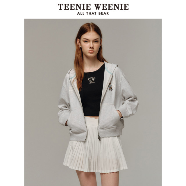 TeenieWeenie Bear Women's Hooded Sweatshirt 2025 Spring New Vibrant Sports and Casual Base Top