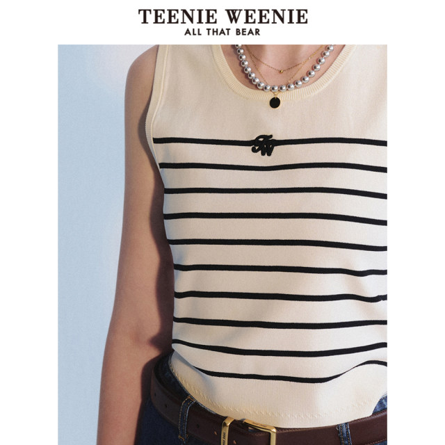 TeenieWeenie Bear Women's Summer U-neck Knitted Stretch Vest Thin Style Outside and Inner Women
