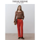 TeenieWeenie Bear Women's Sweater Winter Square Neck Contrast Color Jacquard Hollow Retro Casual Fashion Top
