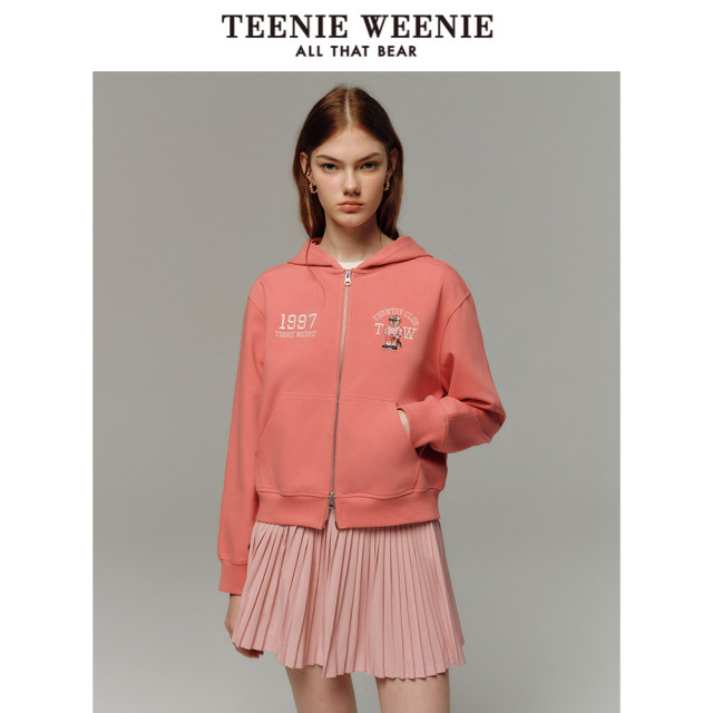 TeenieWeenie Bear Women's Hooded Sweatshirt 2025 Spring New Vibrant Sports and Casual Base Top