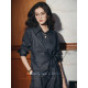 morningcoco old money style dark gray striped shirt women's spring and autumn design sense commuting trousers suit shirt
