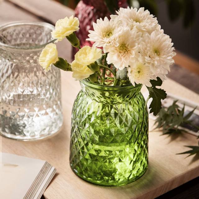 Colorful cloth bag glass vase flower arrangement home living room flower vase decorative water petal utensils