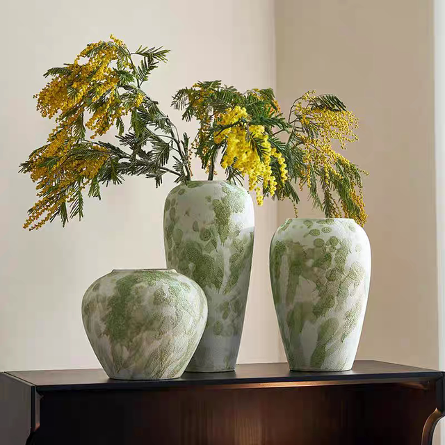 Jingdezhen new Chinese style white ceramic vase ornaments living room flower arrangement home decoration high-end hydroponic earthenware pot