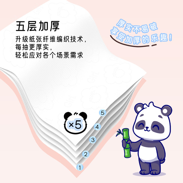 Orange girl bag pumping paper full box wholesale increases thicker tissue paper 5 layers of household napkin paper maternal and baby paper
