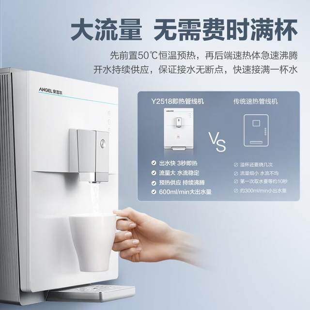 Angel household wall-mounted pipeline small beverage cleaner household direct drink instant heat quick heat maternal and infant water dispenser 2518